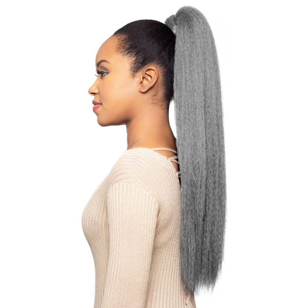 Foxy Silver (Easy Wrap Pony 3) - Heat Resistant Fiber Ponytail in 280