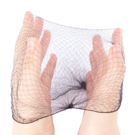 Askuang 20PCS of Black Hair Net Invisible Elastic Edge Mesh Stretchable Hair Nets for Women Sleeping Ballet Bun Food Service Individual Package Hairnet 20 (50 cm)