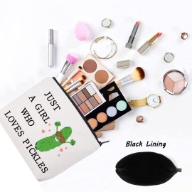 LEVLO Funny Pickle Cosmetic Bag Pickle Food Costume Party Gift Just A Girl Who Loves Pickles Makeup Zipper Pouch Bag Pickle Lover Gift(Who Loves Pickles) LEVLO Funny Pickle Cosmetic Bag Pickle Food Costume Party Gift Just A Girl Who Loves Pickles Makeup Zipper Pouch Bag Pickle Lover Gift(Who Loves Pickles)