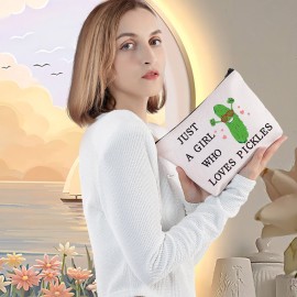LEVLO Funny Pickle Cosmetic Bag Pickle Food Costume Party Gift Just A Girl Who Loves Pickles Makeup Zipper Pouch Bag Pickle Lover Gift(Who Loves Pickles) LEVLO Funny Pickle Cosmetic Bag Pickle Food Costume Party Gift Just A Girl Who Loves Pickles Makeup Zipper Pouch Bag Pickle Lover Gift(Who Loves Pickles)