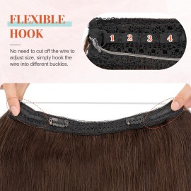 Halo Hair Extensions Real Human Hair, Benehair Brown Halo Hair Extensions Remy Human Hair, 16 Inch Invisible Wire Hair Extensions for Adding Volume Hair Halo Extensions For Women 02 Dark Brown Halo Hair Extensions Real Human Hair, Benehair Brown Halo Hair Extensions Remy Human Hair, 16 Inch Invisible Wire Hair Extensions for Adding Volume Hair Halo Extensions For Women 02 Dark Brown