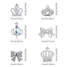 SILPECWEE 30 Pieces Rhinestones For Nails Crown Design Nail Charm 3D Nail Gems Alloy Nail Jewels Nail Decoration Kit With 1Pc Tweezers SILPECWEE 30 Pieces Rhinestones For Nails Crown Design Nail Charm 3D Nail Gems Alloy Nail Jewels Nail Decoration Kit With 1Pc Tweezers