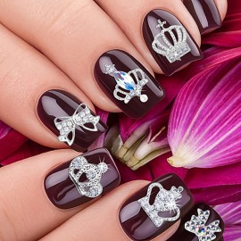 SILPECWEE 30 Pieces Rhinestones For Nails Crown Design Nail Charm 3D Nail Gems Alloy Nail Jewels Nail Decoration Kit With 1Pc Tweezers SILPECWEE 30 Pieces Rhinestones For Nails Crown Design Nail Charm 3D Nail Gems Alloy Nail Jewels Nail Decoration Kit With 1Pc Tweezers