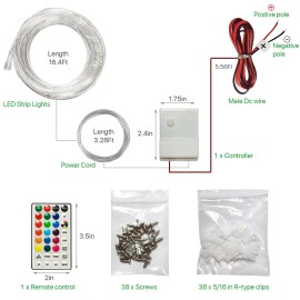 LED Boat Strip Lights, 16.4Ft Remote Control Boat Lights, 16 Color Change, Waterproof Boat Interior Light, Boat Deck Light, Bright at Night, Good for Pontoon Boat, Bass Boat, Fishing Boat,Yacht,Vessel