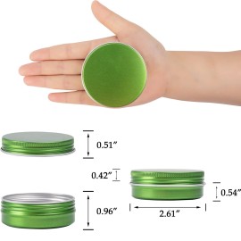 2 oz / 60ml Screw Top Aluminum Tin Jar with Screw Lid and Blank Labels - Pack of 23 (Green) 2 oz / 60ml Screw Top Aluminum Tin Jar with Screw Lid and Blank Labels - Pack of 23 (Green)