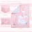 UOMNY Crib Bedding Set for Girls - Pink Baby Nursery Sets 3 Pieces Quilt Comforter Fitted Sheet Toddler Pillowcase Soft Star