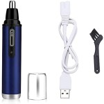 YunQin Electric Shaving Nose Ear Trimmer USB Charging Nose Hair Trimmer for Men Shaving Hair Removal Razor Beard Cleaning Machine (Blue)