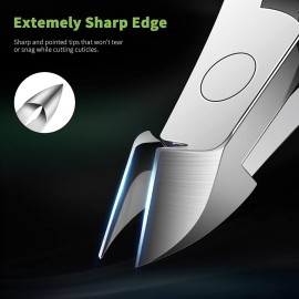 FVION Cuticle Clippers - Small Cuticle Trimmer, Rubber Coated Handle Manicure Tools - Full Jaw Cuticle Cutter for Nails (9mm) Green FVION Cuticle Clippers - Small Cuticle Trimmer, Rubber Coated Handle Manicure Tools - Full Jaw Cuticle Cutter for Nails (9mm) Green