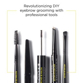 Arches & Halos Fine Bristle Tip Pen - Creamy, Buildable Formula for Shaping and Defining Eyebrows - Waterproof, Long Lasting, 24 Hour Color - Precise Bristled Applicator Tip - Natural Brown - 0.02 oz