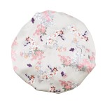 Greatremy Satin Braid Bonnet Double Layer Sleep Cap Scruchie, Silky Night Hat Large Bonnet for Women Curly, Long Natural Hair Dreadlocks, Braids, Locs Sleeping (Silver Flowers)