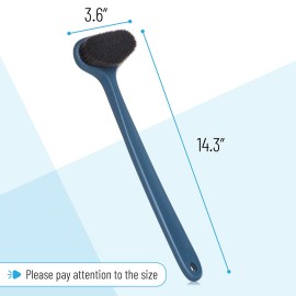 Slick-Back Long-Handle Shower Scrubber, 14.3 - Back Brush for Showering Slick-Back Long-Handle Shower Scrubber, 14.3 - Back Brush for Showering