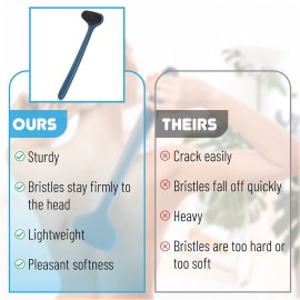 Slick-Back Long-Handle Shower Scrubber, 14.3 - Back Brush for Showering Slick-Back Long-Handle Shower Scrubber, 14.3 - Back Brush for Showering