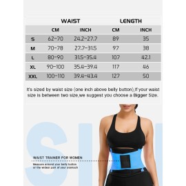 KOOCHY Waist Trainer Belt for Women-Waist Cincher Trimmer Weight Loss Belt-Tummy Control Slimming Body Shaper Belt (Z1-Blue, Large)