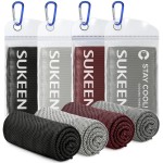 Sukeen [4 Pack Cooling Towel (40x12),Ice Towel,Soft Breathable Chilly Towel,Microfiber Towel for Yoga,Sport,Running,Gym,Workout,Camping,Fitness,Workout & More Activities