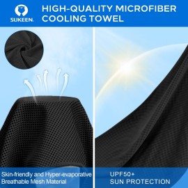 Sukeen [4 Pack Cooling Towel (40x12),Ice Towel,Soft Breathable Chilly Towel,Microfiber Towel for Yoga,Sport,Running,Gym,Workout,Camping,Fitness,Workout & More Activities