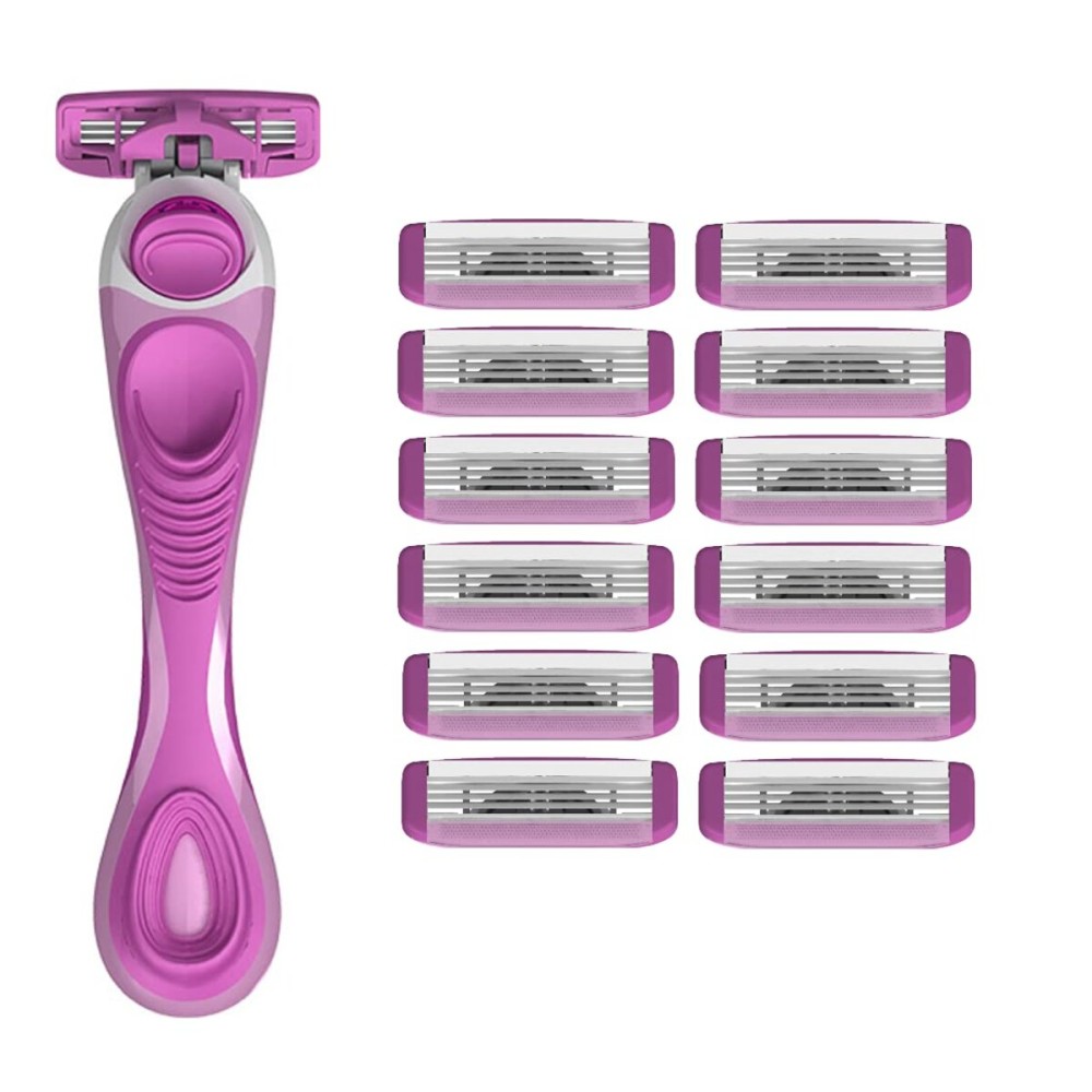 ShaveMOB 3-Blade Women\'s Razor Kit (Flex Head Handle + 12 Refills) - The Practical Shaving Kit ShaveMOB 3-Blade Women\'s Razor Kit (Flex Head Handle + 12 Refills) - The Practical Shaving Kit