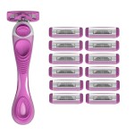 ShaveMOB 3-Blade Women\'s Razor Kit (Flex Head Handle + 12 Refills) - The Practical Shaving Kit