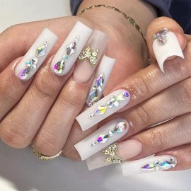 VERONNI Professional AB Crystal Rhinestones with Wax Pen Multi Shapes Glass Rhinestones for Nail Art Craft Mix Sizes Nail Gems Packaged in Storage Box Nail Art Supplies Accessories (01)