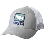 Costa Del Mar Bass Waves Trucker Cap, Grey, One Size US