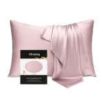 ATreebag Pillowcase 100% Mulberry Silk for Hair and Skin, Double Sided 19 Momme Pure Silk Pillow Case with Hidden Zipper and Gift Box (Light Plum, 1 PC, Toddler 13x18)