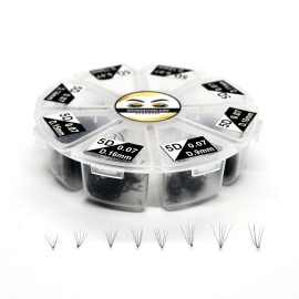 GorgeousLash 1200 Fans, Mixed 8D, 7D, 6D, 5D, 4D, 3D, Curl D or C Lashes, 0.07mm Diameter. Ready to ship.Handmade and Gorgeously-Crafted! (Curl D, 5D-Length 09-16mm)