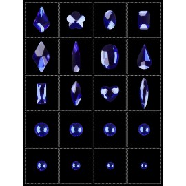 3100Pcs Nail Gems Rhinestones EBANKU Blue Nail Art Crystal Rhinestones Kit for Nails Mixed Shape Nail Jewels Beads with Rhinestone Picker Dotting Pen Tweezers