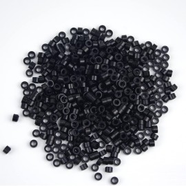 500 Pcs Silicone Lined Micro Rings Links Beads 5mm Lined Beads for Hair Extensions Tool (Black) 500 Pcs Silicone Lined Micro Rings Links Beads 5mm Lined Beads for Hair Extensions Tool (Black)