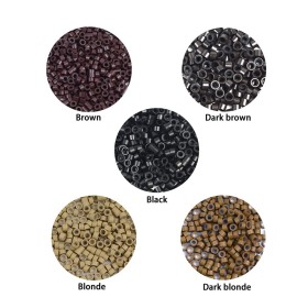 500 Pcs Silicone Lined Micro Rings Links Beads 5mm Lined Beads for Hair Extensions Tool (Black) 500 Pcs Silicone Lined Micro Rings Links Beads 5mm Lined Beads for Hair Extensions Tool (Black)