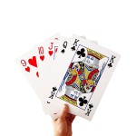 SeptCity Jumbo Playing Cards, Super Big Giant Game Theme Full Deck Huge Poker Oversize Decorations of Magic Party Fun for All Ages (1 Pack) (4 Times)