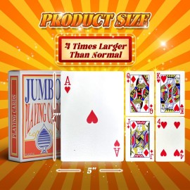 SeptCity Jumbo Playing Cards, Super Big Giant Game Theme Full Deck Huge Poker Oversize Decorations of Magic Party Fun for All Ages (1 Pack) (4 Times)