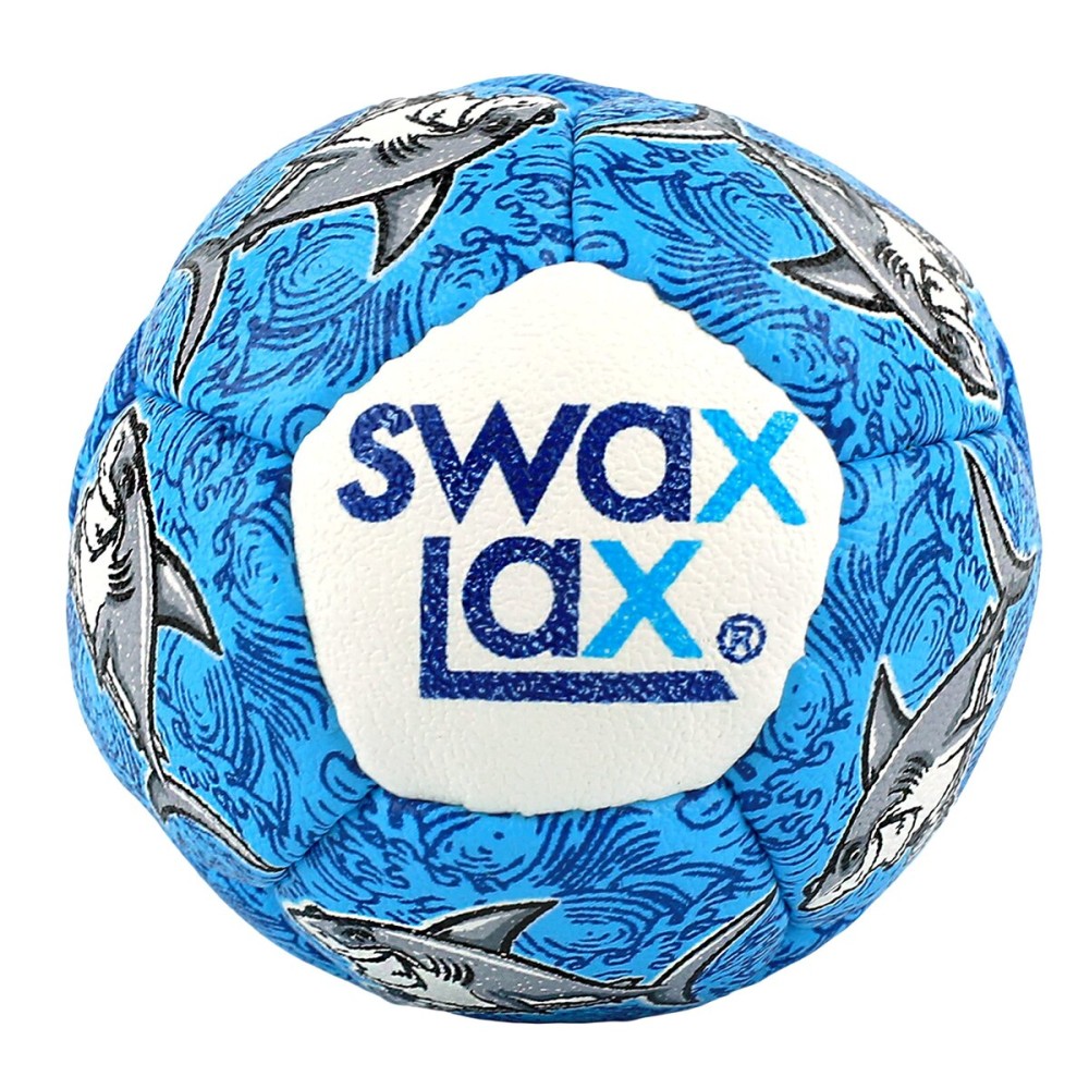 SWAX LAX Lacrosse Training Ball - Indoor Outdoor Practice Less Bounce & Rebounds (1 Shark)