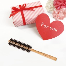 Boar Bristle Hair Brush [ Made in Japan ] 100% Natural Bristle Slick Back Brush for Styling, Separating, Shaping, and Blow-Drying for Women and Men (Round Brush)