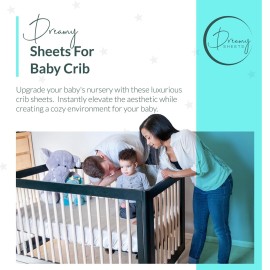 Dreamy Sheets Baby Crib Mattress Sheet - Silky Fabric Skin & Hair Friendly Crib Sheet - Standard Size Satin Crib Sheets Breathable Cover - Premium Quality Nursery Sheets - 28x52x8in - Gray