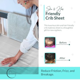 Dreamy Sheets Baby Crib Mattress Sheet - Silky Fabric Skin & Hair Friendly Crib Sheet - Standard Size Satin Crib Sheets Breathable Cover - Premium Quality Nursery Sheets - 28x52x8in - Gray