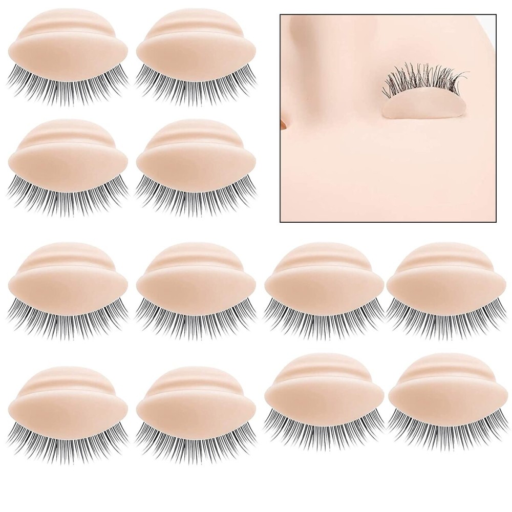 6 Pairs Replacement Eyelids For Mannequin Head Eyelids Realistic Eyelids Silicone Practice Eyelash Training Eyelids Removable Eyelids with Lashes for Lash Practice Eyelash Extensions 6 Pairs Replacement Eyelids For Mannequin Head Eyelids Realistic Eyelids Silicone Practice Eyelash Training Eyelids Removable Eyelids with Lashes for Lash Practice Eyelash Extensions