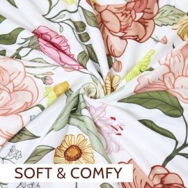 Crib Sheets HNHUAMING Neutral Baby Crib Fitted Sheets, Ultra Soft & Breathable 52 X 28 inch Crib Sheet Snug Fits for Standard Crib Mattress, Vintage Floral