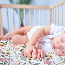 Crib Sheets HNHUAMING Neutral Baby Crib Fitted Sheets, Ultra Soft & Breathable 52 X 28 inch Crib Sheet Snug Fits for Standard Crib Mattress, Vintage Floral