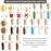 Messen 69 PCS Dreadlocks Jewelry Handemade Crystal Wire Wrapped Braids Hair Accessories Imitation Wood Beads Aluminum Hair Cuffs Coils Hair Rings Pearl Pendants for Hair Decoration (Gold)