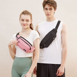SINNO Black Fanny Packs for Women Men Fashionable Waterproof Belt Bag Gifts for Running Sport Workout Hiking Travel Crossbody Plus Size Waist Pack Phone Bag Wallets Purse Carrying All Phones
