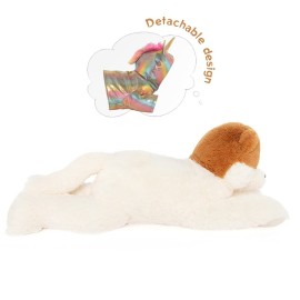 Muiteiur Giant Unicorn Stuffed Animal Cute Mommy Unicorn Dog with Zippered Pouch Includes 4 Baby Unicorns Gifts for Girls (Multicolor,26 Inches)