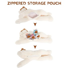 Muiteiur Giant Unicorn Stuffed Animal Cute Mommy Unicorn Dog with Zippered Pouch Includes 4 Baby Unicorns Gifts for Girls (Multicolor,26 Inches)