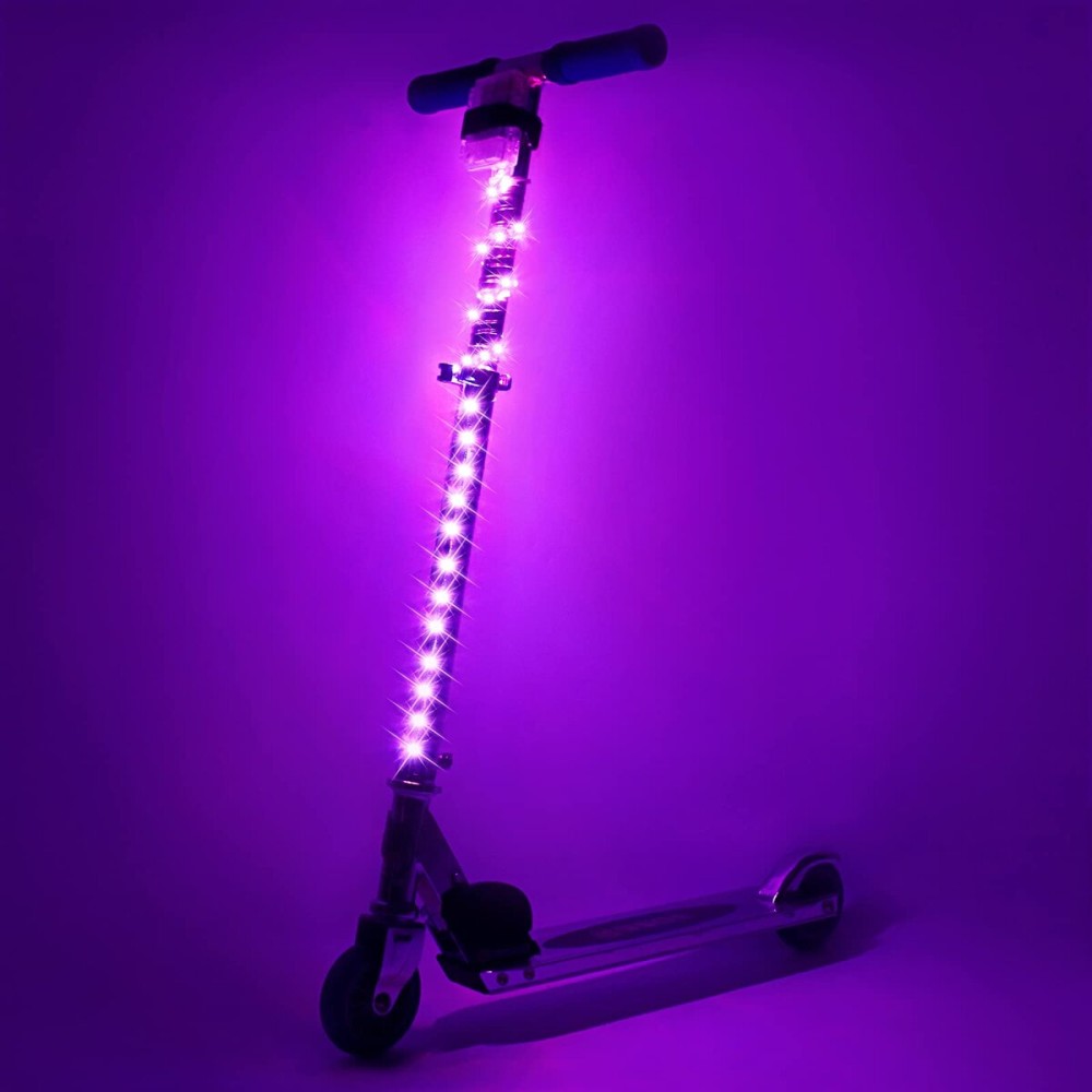 Waybelive LED Scooter Stem Light, Remote Control Scooter Light, 16 Color Change by Yourself, 2x1 Ft, Waterproof, Shockproof, Super Bright to Display at Night. Good Gift for Kids