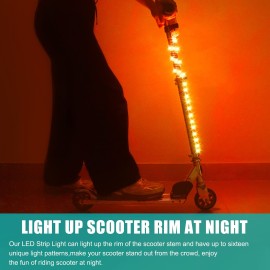 Waybelive LED Scooter Stem Light, Remote Control Scooter Light, 16 Color Change by Yourself, 2x1 Ft, Waterproof, Shockproof, Super Bright to Display at Night. Good Gift for Kids