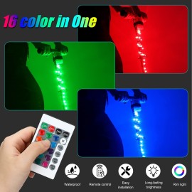 Waybelive LED Scooter Stem Light, Remote Control Scooter Light, 16 Color Change by Yourself, 2x1 Ft, Waterproof, Shockproof, Super Bright to Display at Night. Good Gift for Kids