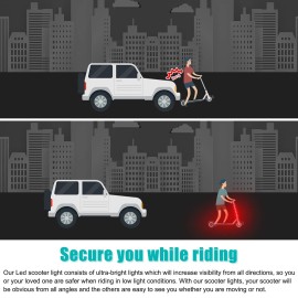 Waybelive LED Scooter Stem Light, Remote Control Scooter Light, 16 Color Change by Yourself, 2x1 Ft, Waterproof, Shockproof, Super Bright to Display at Night. Good Gift for Kids