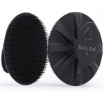 BEAUTAIL Silicone Body Scrubber Shower Bath Wash Brush Gentle Exfoliating Scrub Cleansing Loofah for Women Men Baby Sensitive Skin, Easy to Clean, Lather Nicely, More Hygienic, 1 Pack, Black