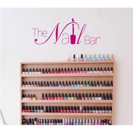 Removable Nail Bar Logo Wall Sticker - Manicure Design Vinyl Decal for Nail Art Salon, Beauty Room Wall Art, Home Nail Salon Decor 57x22cm