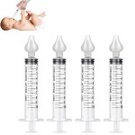 Baby Nasal Aspirator, Sinus Rinse System Professional Baby Nasal Irrigator- Portable Infant Nose Cleaner Quick Rinse Device for Newborn Infants Kids Children- BPA Free More Convenient, 4 Packs 1