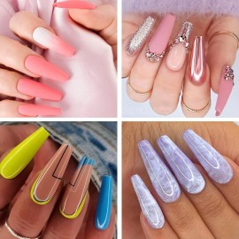 UNA GELLA Long Coffin Nail Tips, 504pcs Pre-Shape Fake Nails Half Matte Full Cover Acrylic Gel Nail Tips Clear Long Coffin Press On Nails Home DIY Extension 12 Sizes Gelly Tips UNA GELLA Long Coffin Nail Tips, 504pcs Pre-Shape Fake Nails Half Matte Full Cover Acrylic Gel Nail Tips Clear Long Coffin Press On Nails Home DIY Extension 12 Sizes Gelly Tips