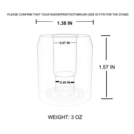 DEDGE Safety Razor Stand Matte Silver-Razor Holder Stand-Double Edge Safety Razor Stand-Shaver Holder for Bathroom Accessory-Opening Dimension is 1.7cm/0.67 DEDGE Safety Razor Stand Matte Silver-Razor Holder Stand-Double Edge Safety Razor Stand-Shaver Holder for Bathroom Accessory-Opening Dimension is 1.7cm/0.67